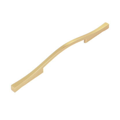 Emerge Collection Pull 5-1/16 Inch (128mm) & 6-5/16 Inch (160mm) Center to Center Brushed Golden Brass Finish