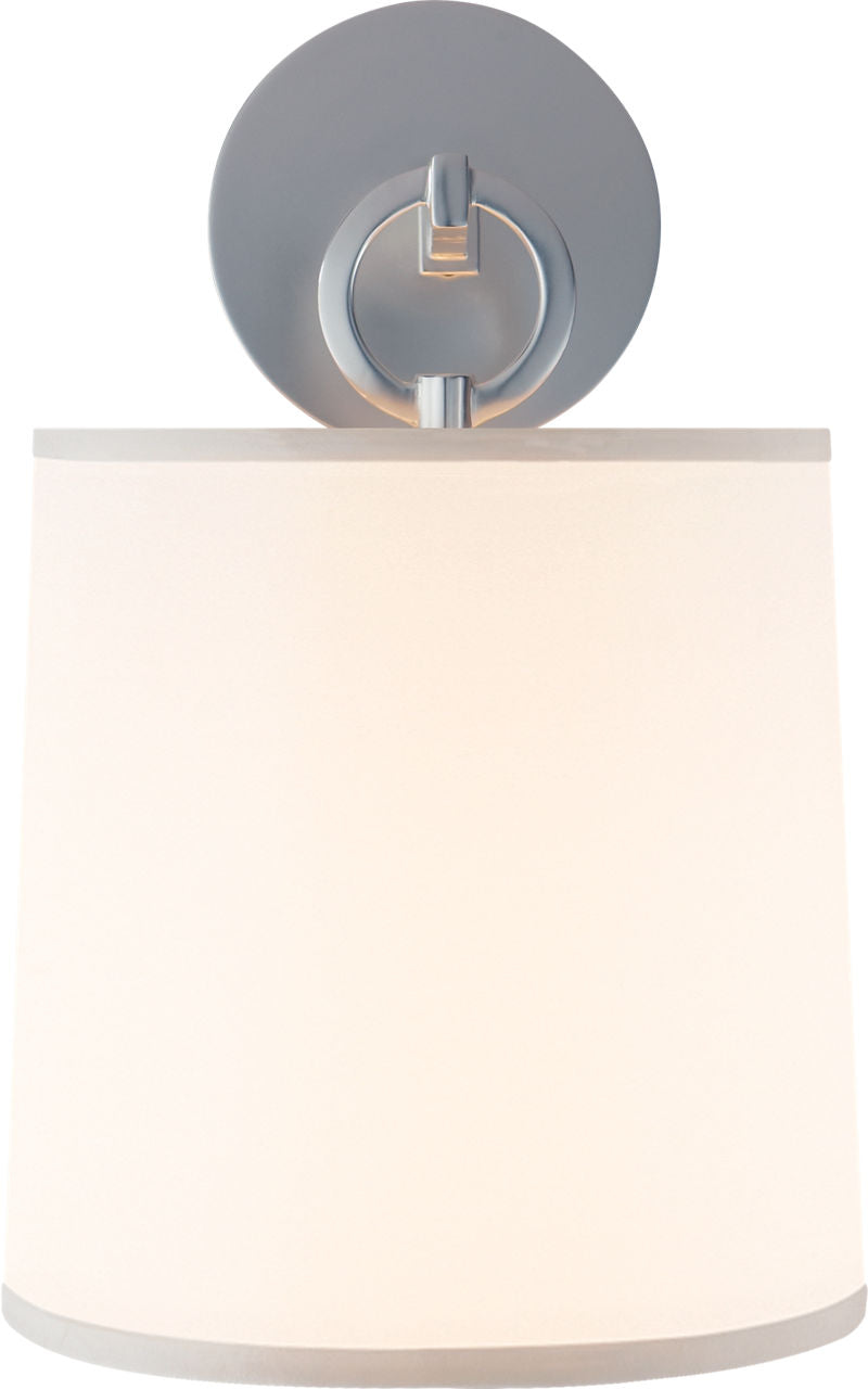 French Cuff Sconce in Soft Silver w/ Silk Shade