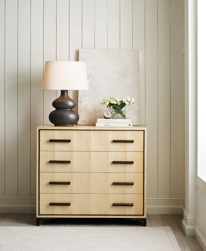 Lismore Medium Table Lamp in Stained Black Metallic with Linen Shade