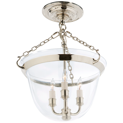 Country Semi-Flush Bell Jar Lantern