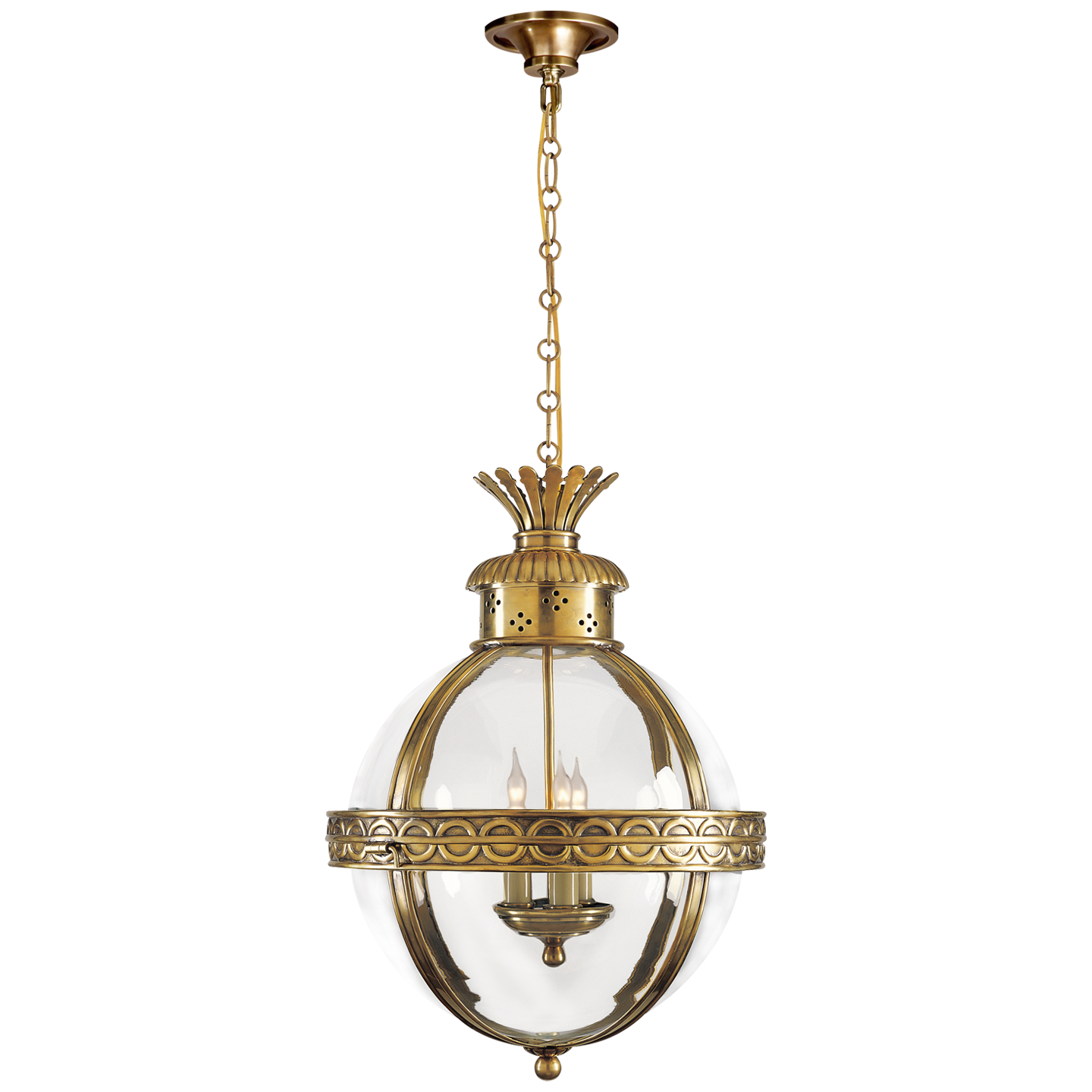 Crown Top Banded Globe Lantern