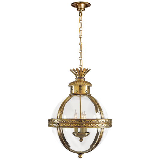 Crown Top Banded Globe Lantern