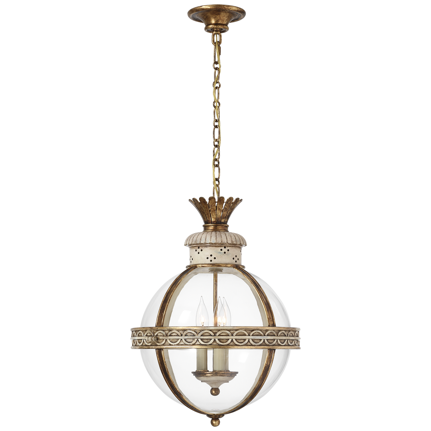 Crown Top Banded Globe Lantern