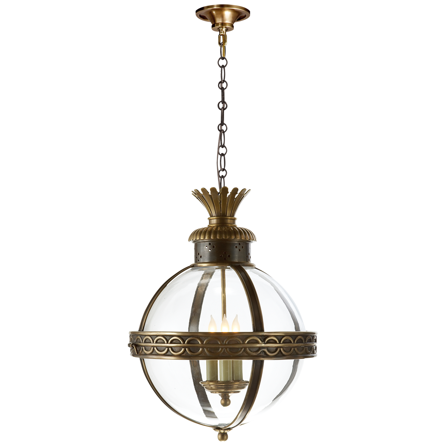 Crown Top Banded Globe Lantern