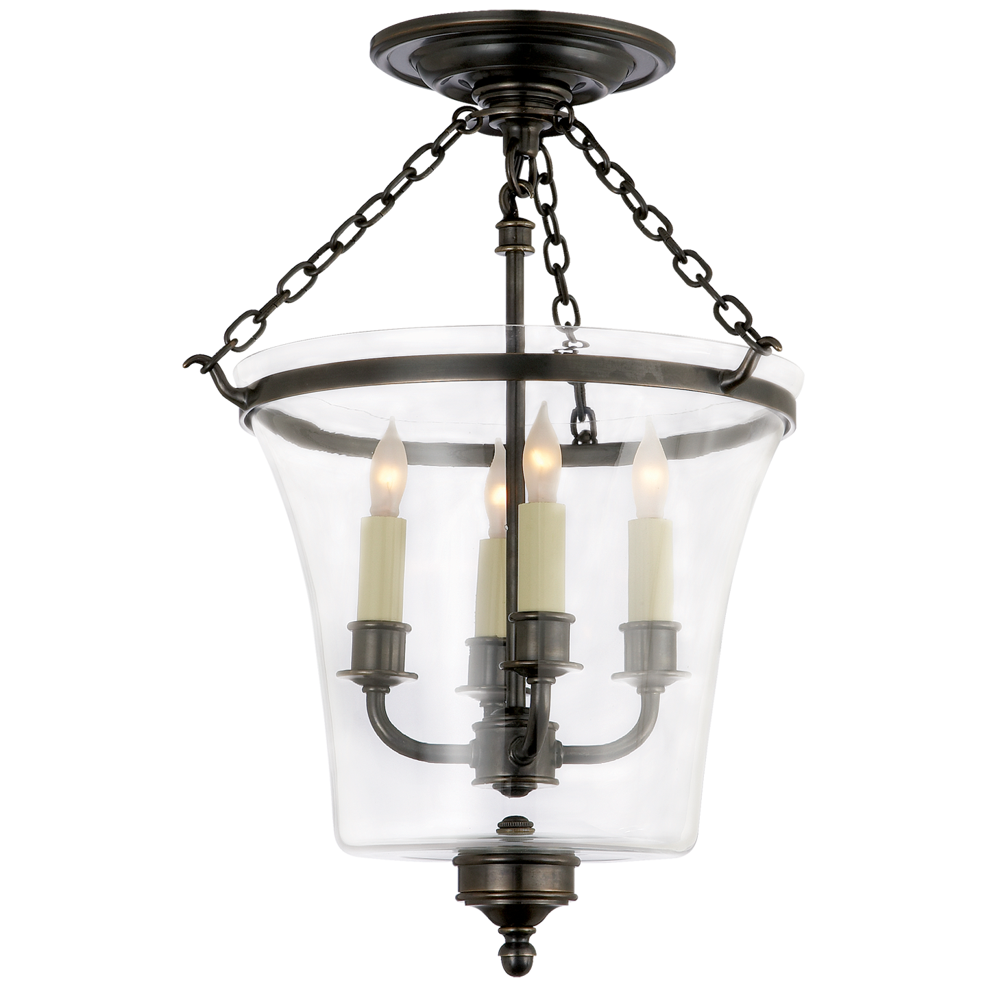 Sussex Semi-Flush Bell Jar Lantern