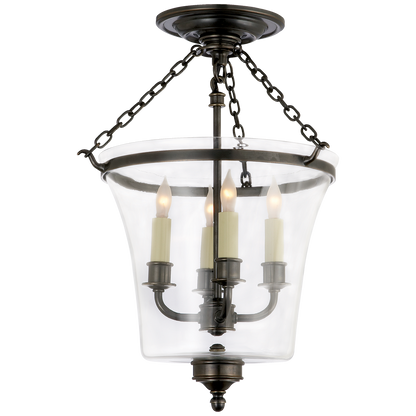 Sussex Semi-Flush Bell Jar Lantern