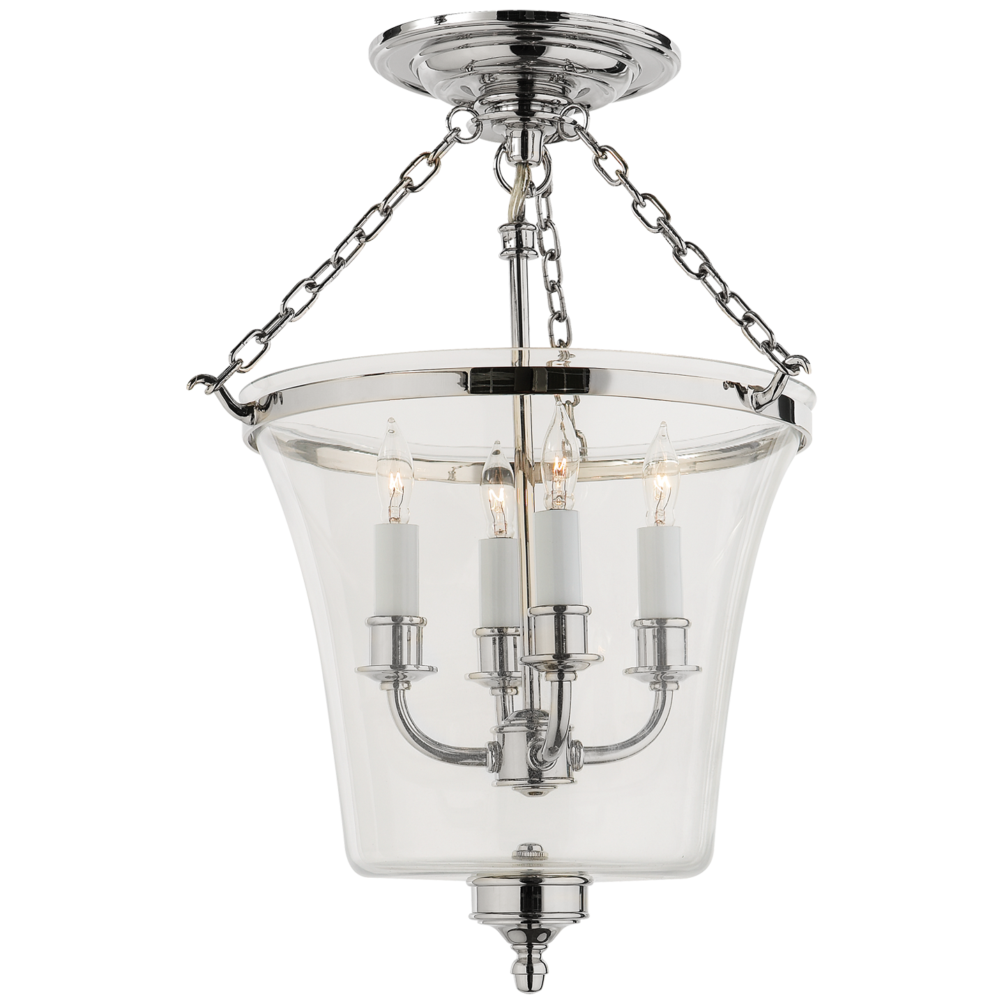 Sussex Semi-Flush Bell Jar Lantern
