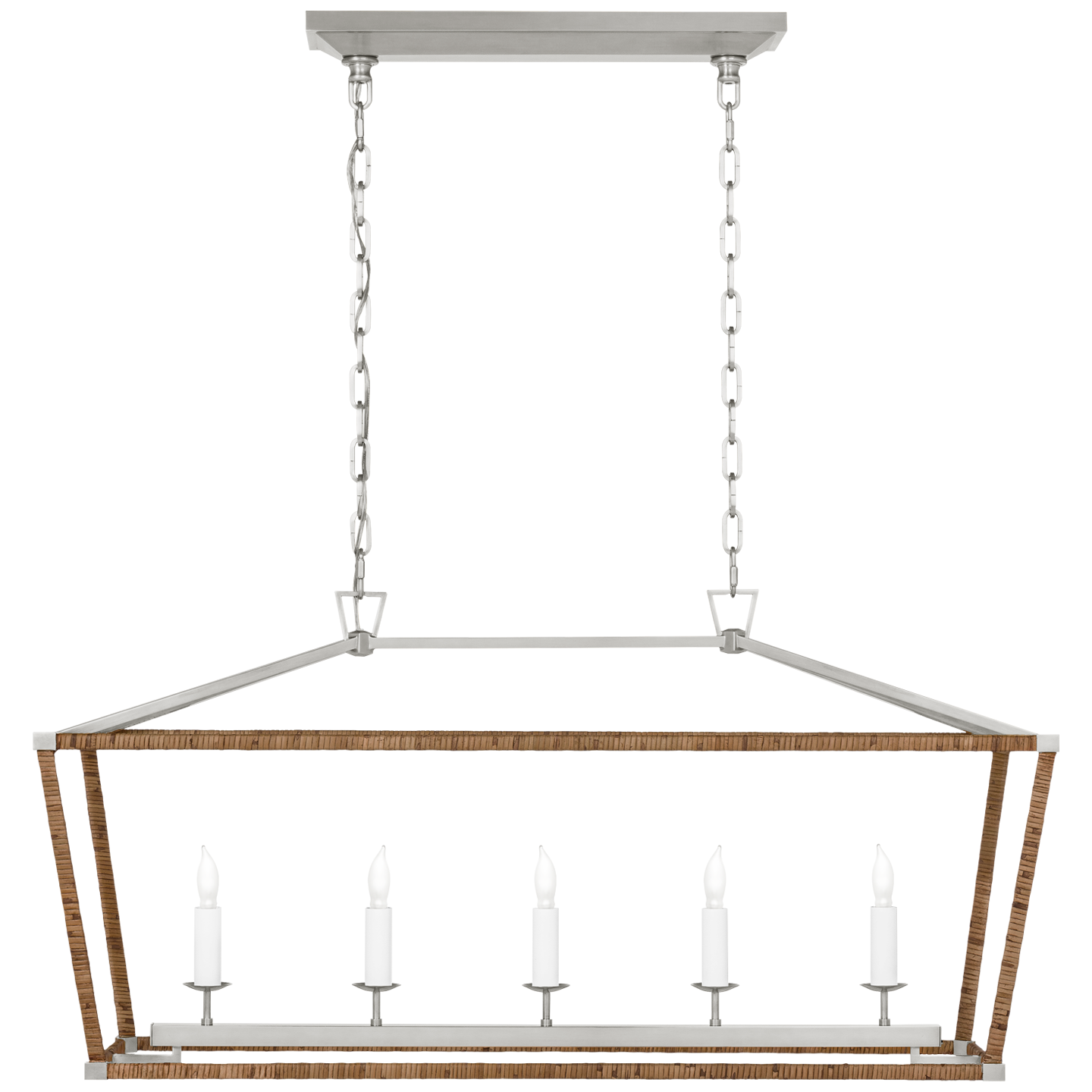 Lanterne linéaire Darlana de taille moyenne enveloppée de rotin