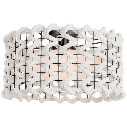 Catania 17" Flush Mount in Bronze with Cream Braided Rope