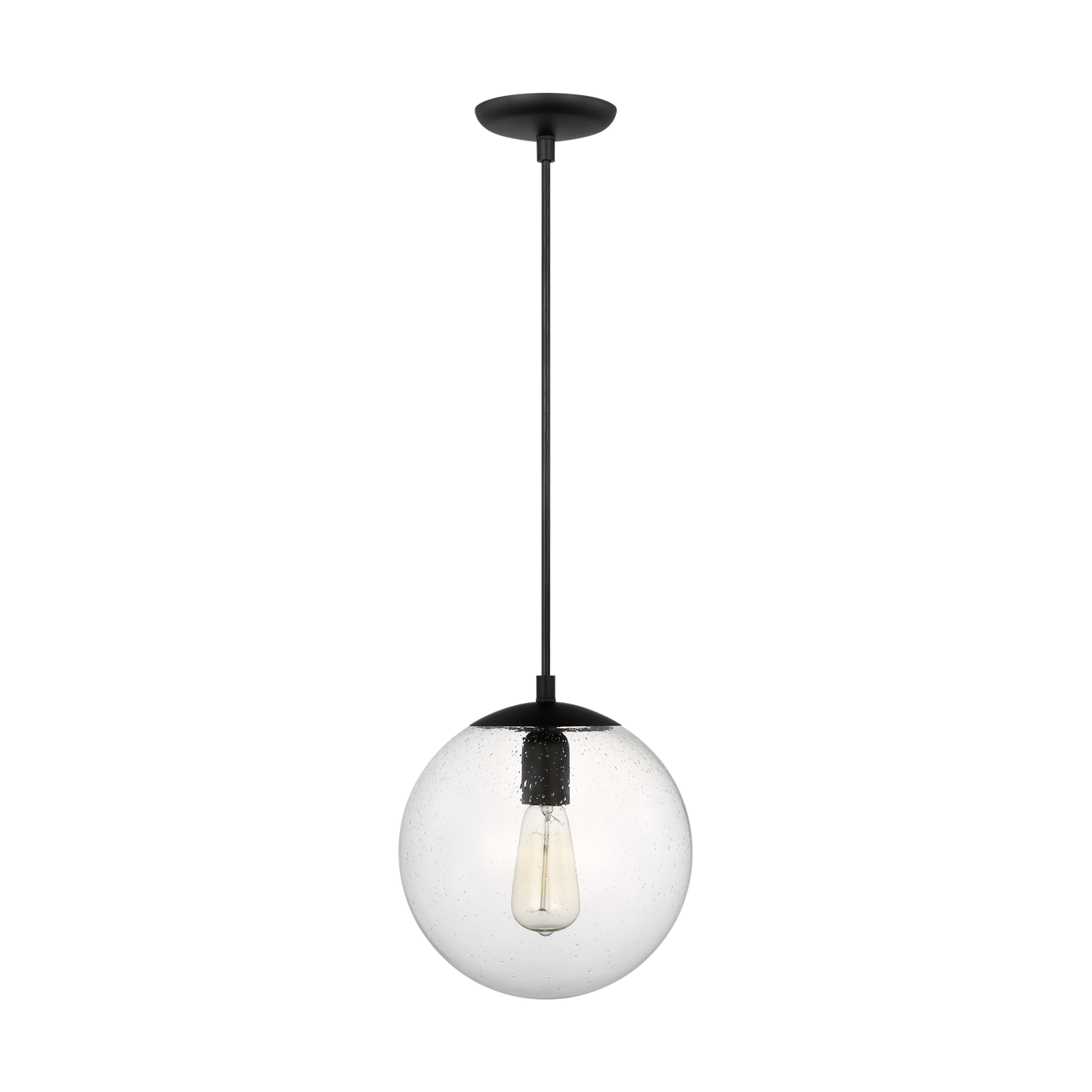 Leo - Hanging Globe Medium One Light Pendant with Clear Seeded Glass