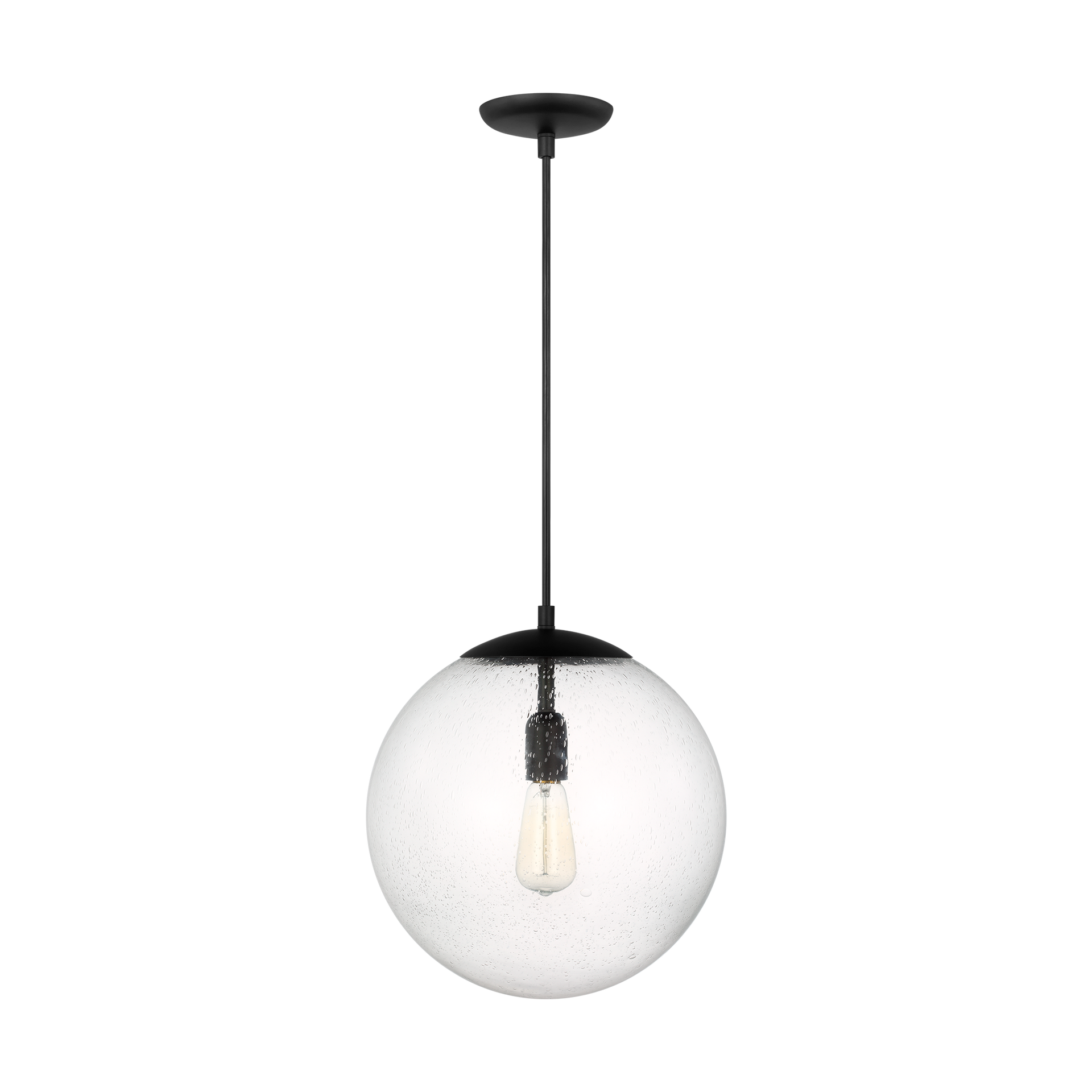Leo - Hanging Globe Extra Large One Light Pendant with Clear Seeded Glass