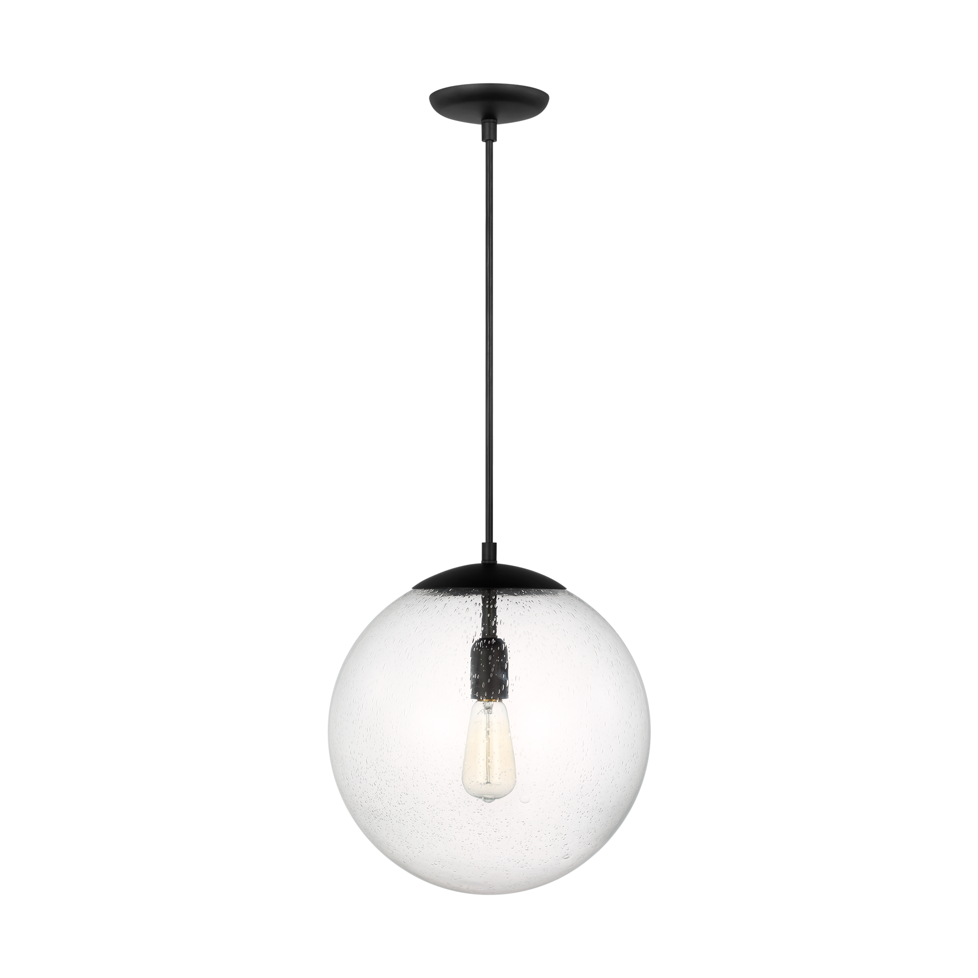 Leo - Hanging Globe Extra Large One Light Pendant with Clear Seeded Glass