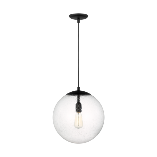 Leo - Hanging Globe Extra Large One Light Pendant with Clear Seeded Glass