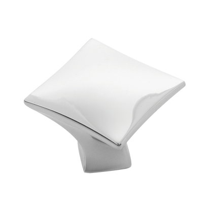 Facette Collection Knob 1-3/8 Inch Diameter Satin Brass Finish