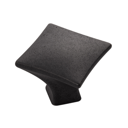 Facette Collection Knob 1-3/8 Inch Diameter Satin Brass Finish