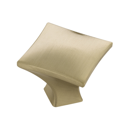 Facette Collection Knob 1-3/8 Inch Diameter Satin Brass Finish