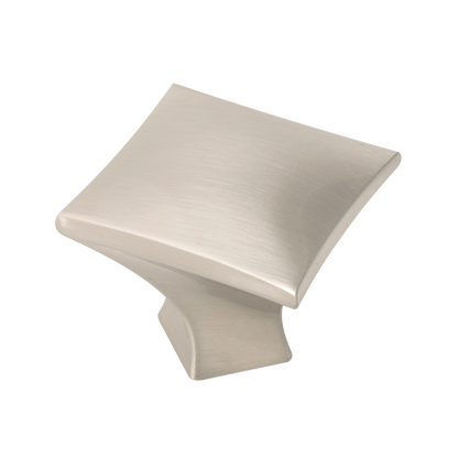 Facette Collection Knob 1-3/8 Inch Diameter Satin Brass Finish