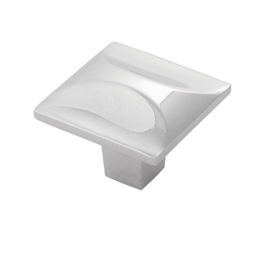 Facette Collection Knob 1-3/8 Inch Diameter Satin Brass Finish