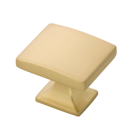 Facette Collection Knob 1-3/8 Inch Diameter Satin Brass Finish