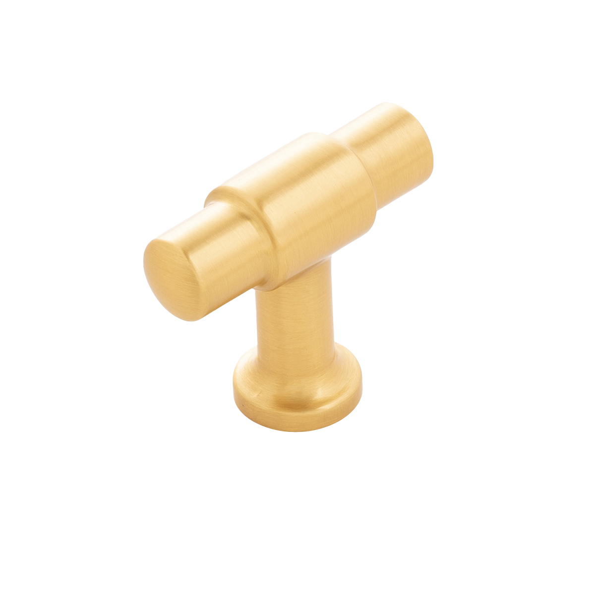 Facette Collection Knob 1-3/8 Inch Diameter Satin Brass Finish