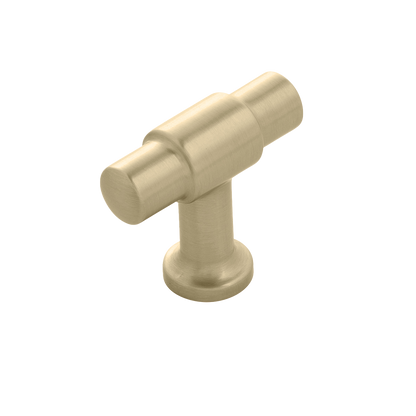 Facette Collection Knob 1-3/8 Inch Diameter Satin Brass Finish