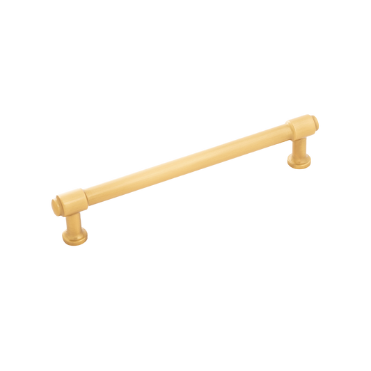 Facette Collection Knob 1-3/8 Inch Diameter Satin Brass Finish