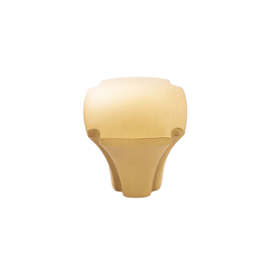 Facette Collection Knob 1-3/8 Inch Diameter Satin Brass Finish