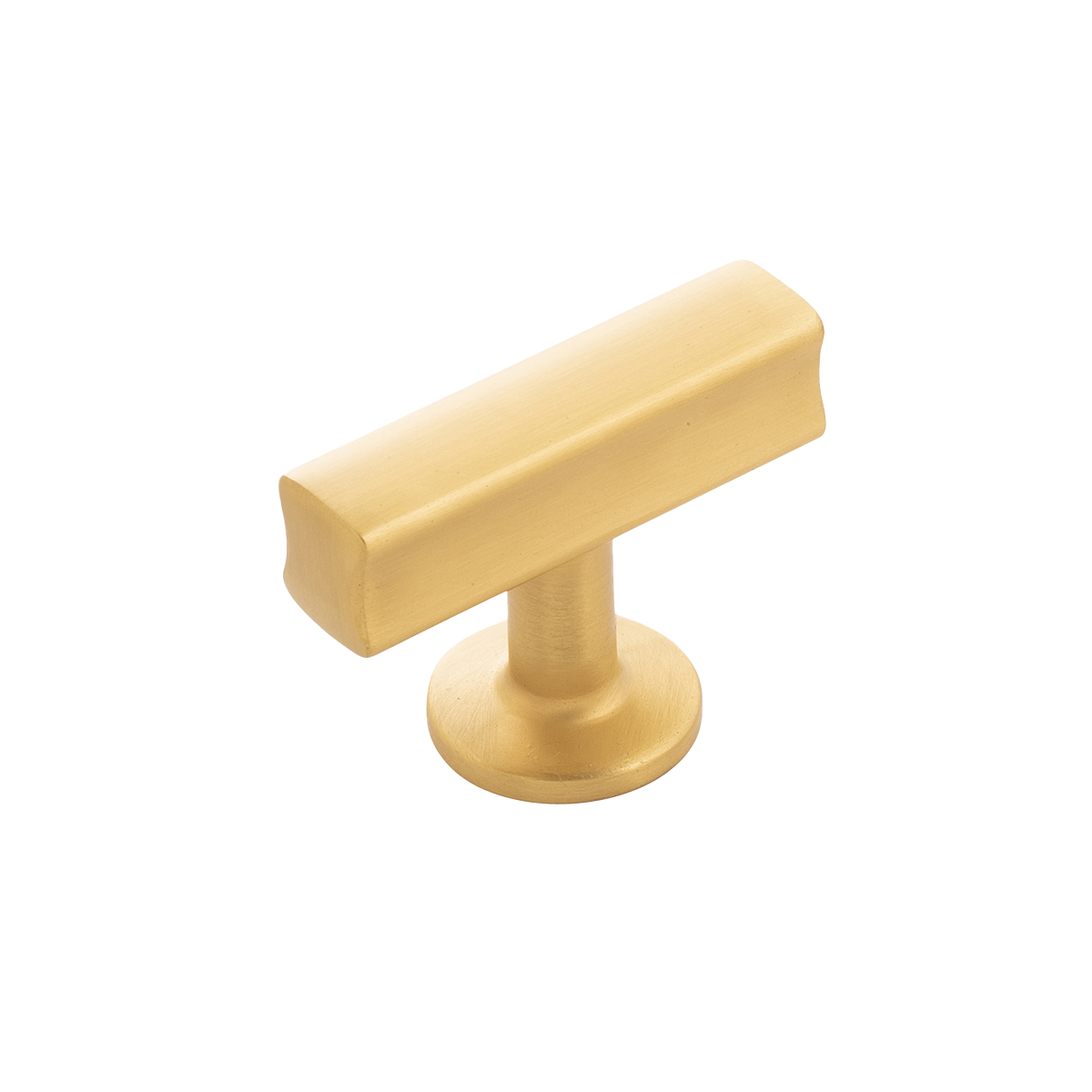 Facette Collection Knob 1-3/8 Inch Diameter Satin Brass Finish