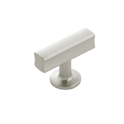 Facette Collection Knob 1-3/8 Inch Diameter Satin Brass Finish