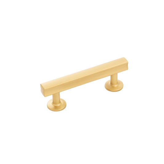 Facette Collection Knob 1-3/8 Inch Diameter Satin Brass Finish