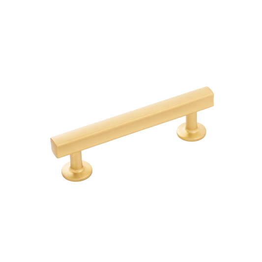 Facette Collection Knob 1-3/8 Inch Diameter Satin Brass Finish