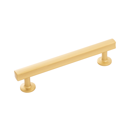 Facette Collection Knob 1-3/8 Inch Diameter Satin Brass Finish