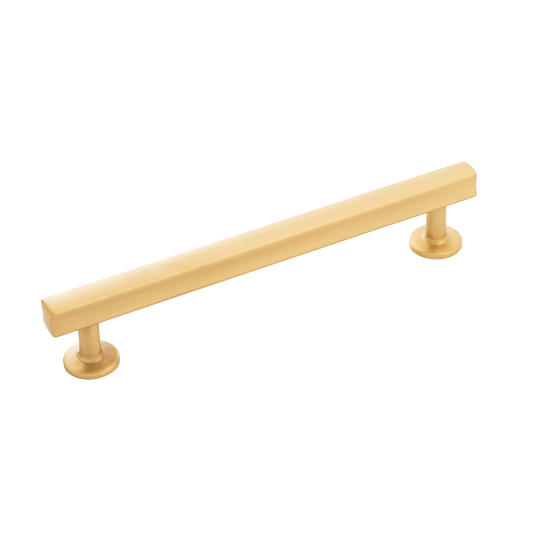 Facette Collection Knob 1-3/8 Inch Diameter Satin Brass Finish