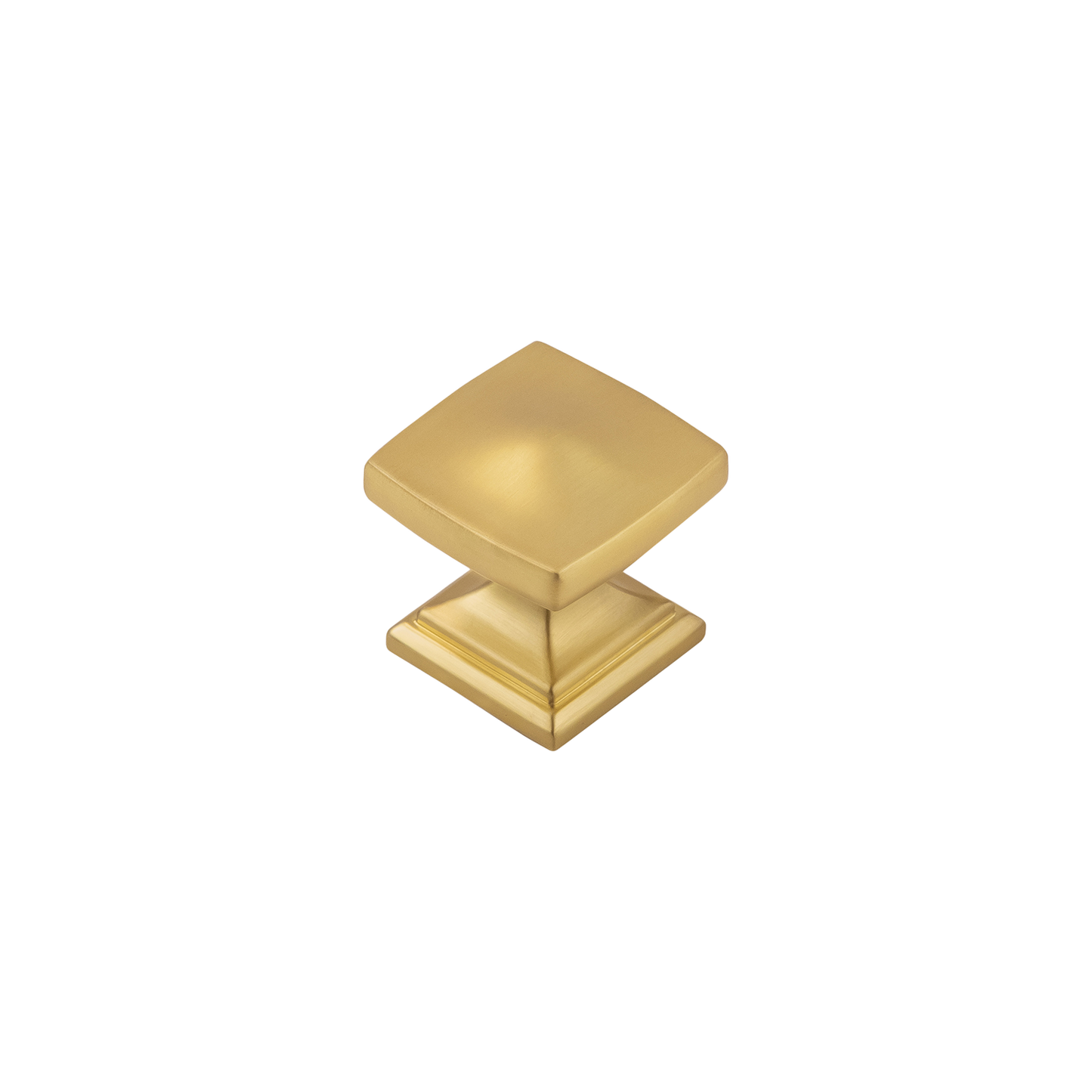 Facette Collection Knob 1-3/8 Inch Diameter Satin Brass Finish