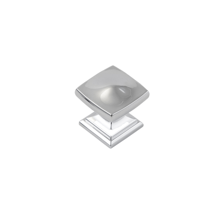 Facette Collection Knob 1-3/8 Inch Diameter Satin Brass Finish