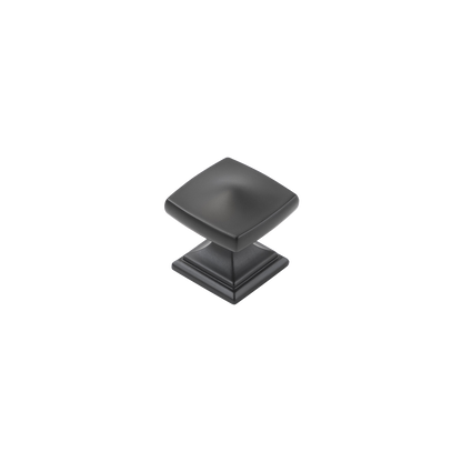 Facette Collection Knob 1-3/8 Inch Diameter Satin Brass Finish