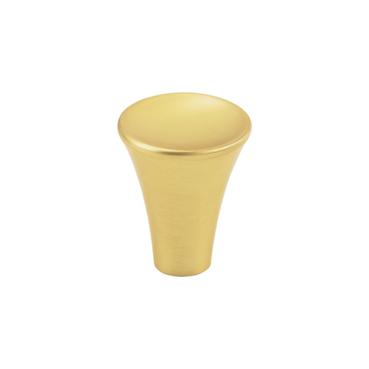 Facette Collection Knob 1-3/8 Inch Diameter Satin Brass Finish