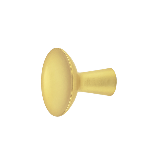Facette Collection Knob 1-3/8 Inch Diameter Satin Brass Finish