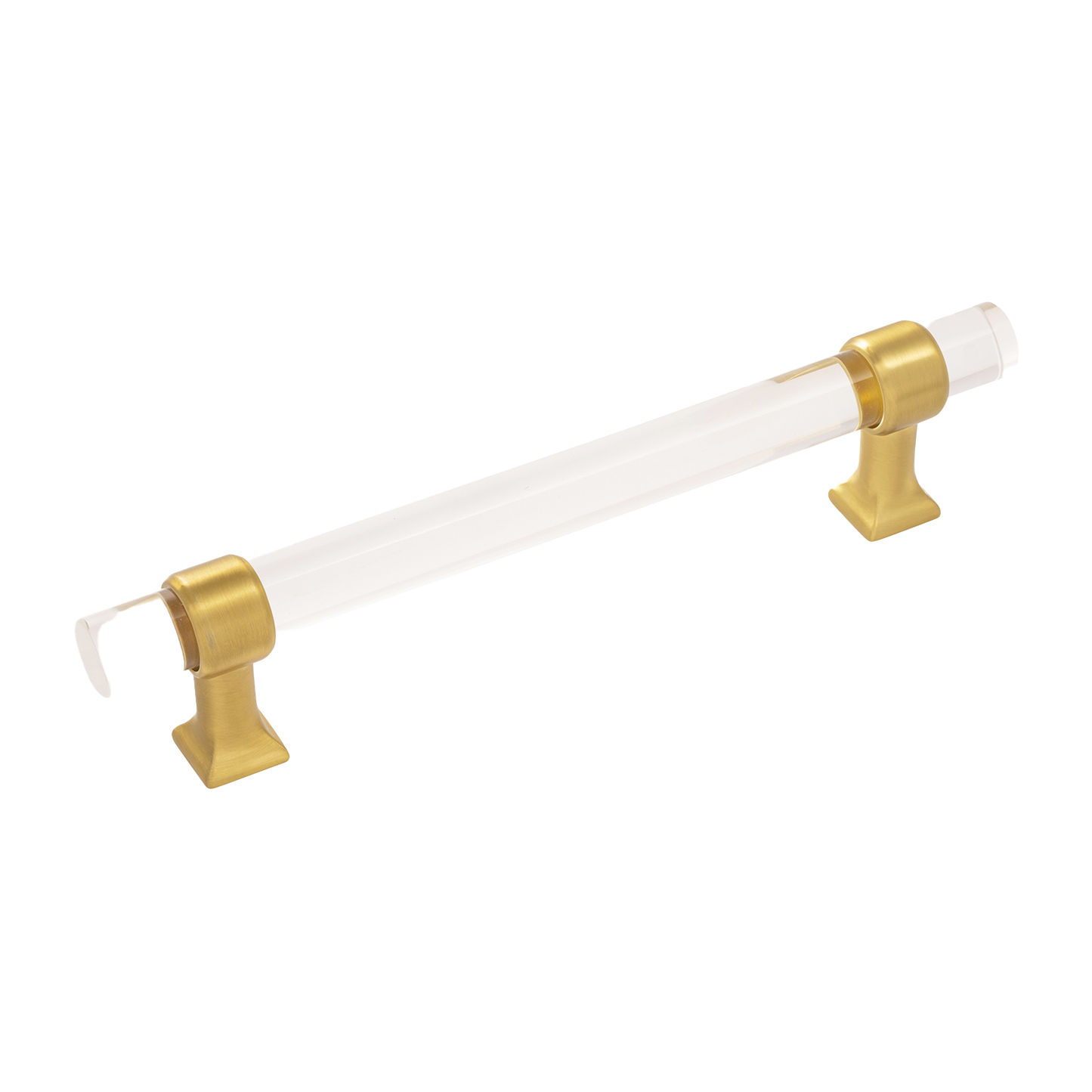 Facette Collection Knob 1-3/8 Inch Diameter Satin Brass Finish