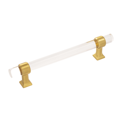 Facette Collection Knob 1-3/8 Inch Diameter Satin Brass Finish