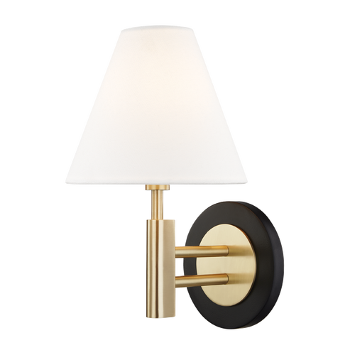 Robbie Wall Sconce in aged brass and black
