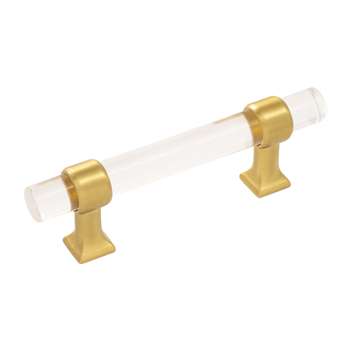 Facette Collection Knob 1-3/8 Inch Diameter Satin Brass Finish