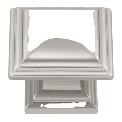 Facette Collection Knob 1-3/8 Inch Diameter Satin Brass Finish