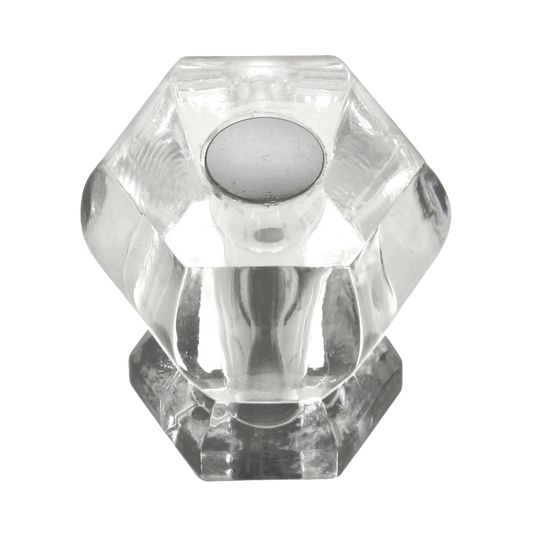 Facette Collection Knob 1-3/8 Inch Diameter Satin Brass Finish