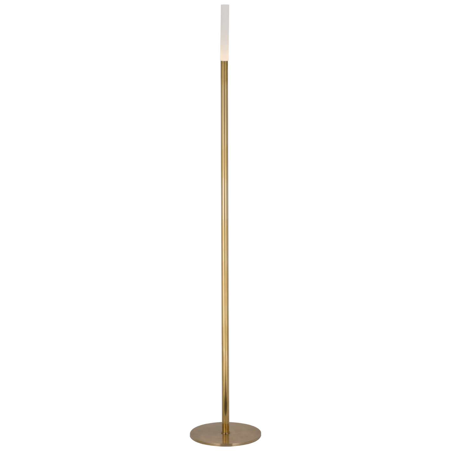 Rousseau 60" Floor Lamp in Antique-Burnished Brass with Etched Crystal