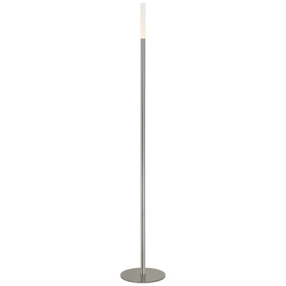 Rousseau 60" Floor Lamp in Polished Nickel with Etched Crystal