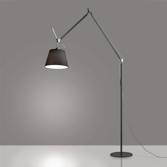 TOLOMEO MEGA FLOOR W/12IN DIFF BLACK FIBER MAX 150W E26 BLACK