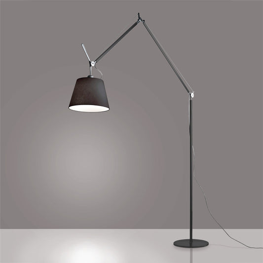 TOLOMEO MEGA FLOOR W/14IN DIFF BLACK FIBER MAX 150W E26 BLACK