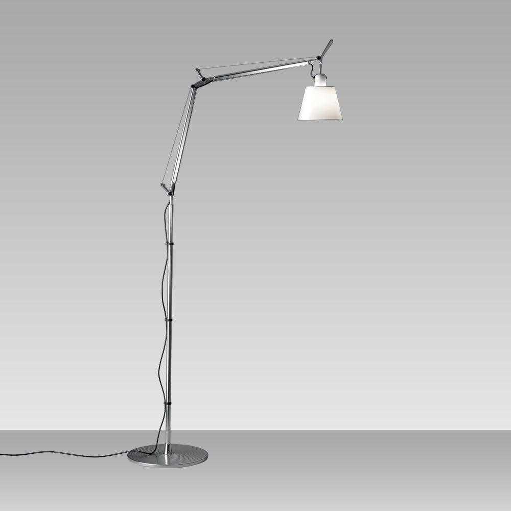 TOLOMEO WITH SHADE MAX 75W E26 ALUM/PARCHMENT W/FLOOR SUPPORT