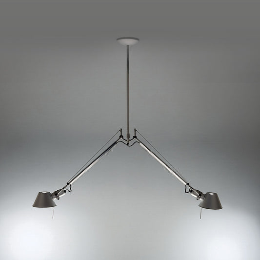 TOLOMEO DOUBLE SUSP MAX 2X100W E26 ALUM
